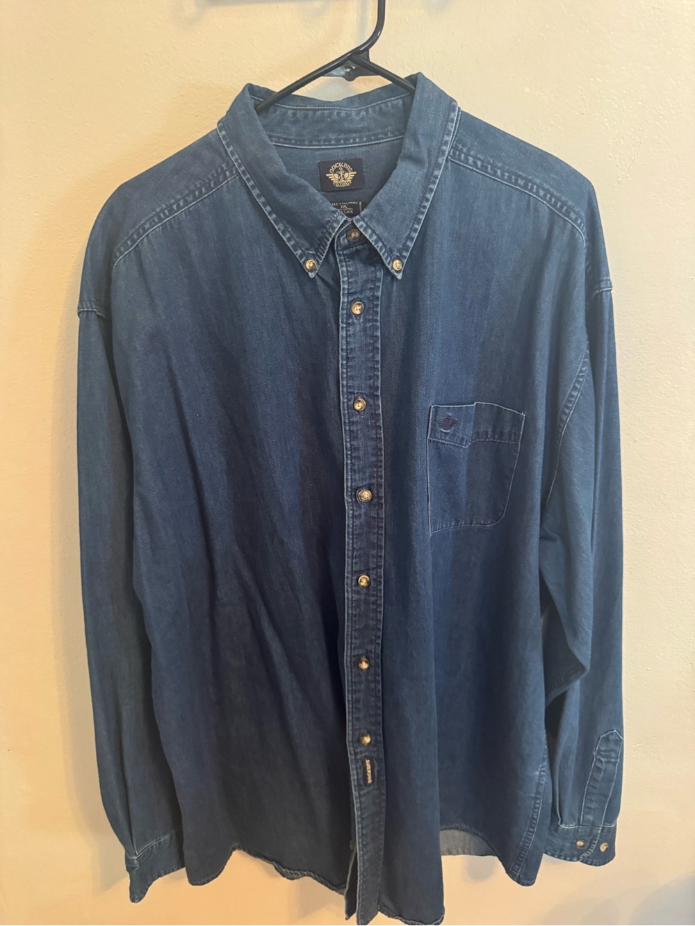 Dockers Vintage Men's Denim Button-Down Shirt XXL